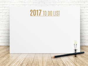 2017 To do list year on white poster with pencil