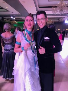 Ava Jacobs took home two first place championships in the Junior division, dancing Waltz and Tango with partner Tamerlan Gadirov, a FADS dance instructor. 