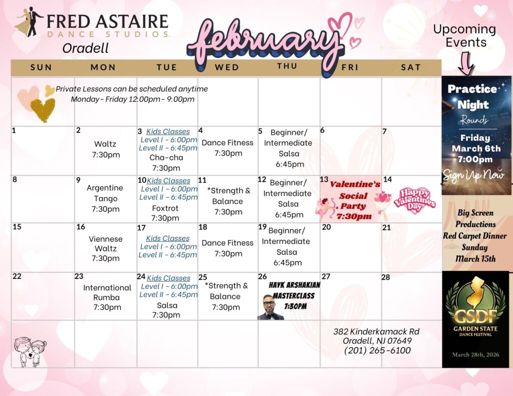 Jersey Dancesport Challenge - Dance Studio 2025 Monthly Calendar 5 -