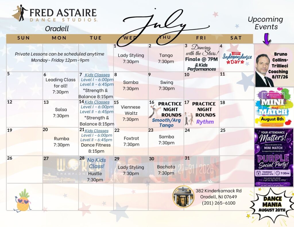 Our Dance Calendar - Dance Studio 2025 Monthly Calendar 10 -