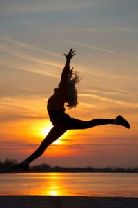 Jumping for joy dancing