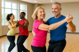 Is Ballroom Dancing Good Exercise? 7 Powerful Ways It Supplements Your Workout - is ballroom dancing good exercise Is Ballroom Dancing Good Exercise – Couple In Ballroom Dance Class Working Out Together